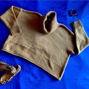Madewell cropped chunky turtleneck sweater